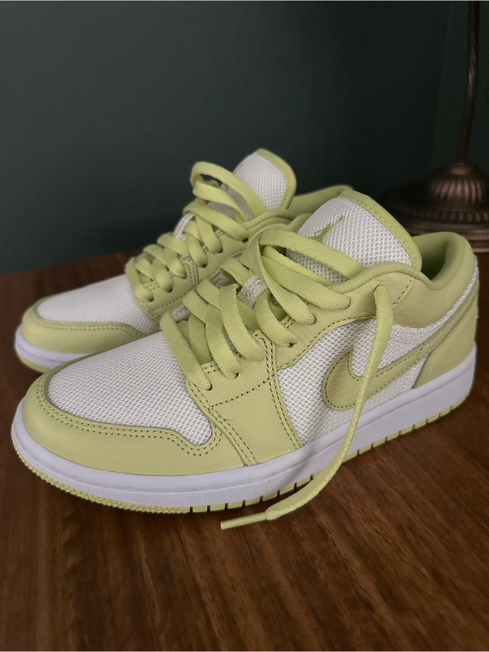 Air Jordan 1 Low SE Sneakers in Lemon Green and White - NWOT